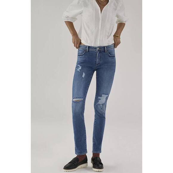 NEW Anthropologie Pilcro The Slim Boyfriend Distressed Jeans - 32 Waist - Picture 4 of 11